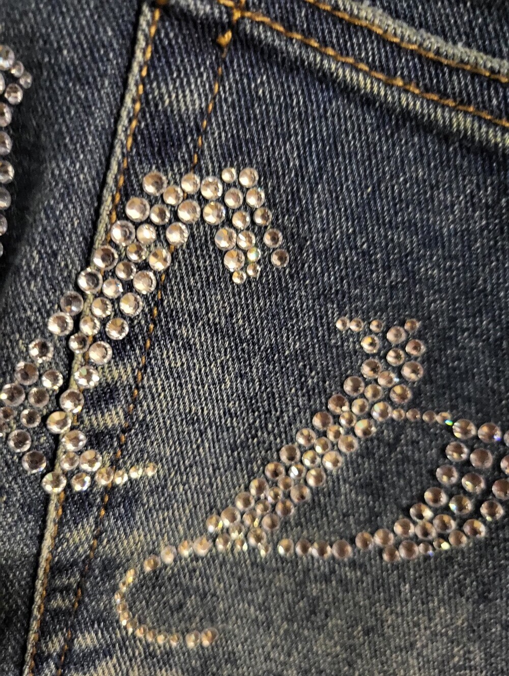 Juicy Couture Jeans Womens 13/31 Blue‎ Lunita Rhinestone Flare Vintage Y2K - Picture 9 of 11